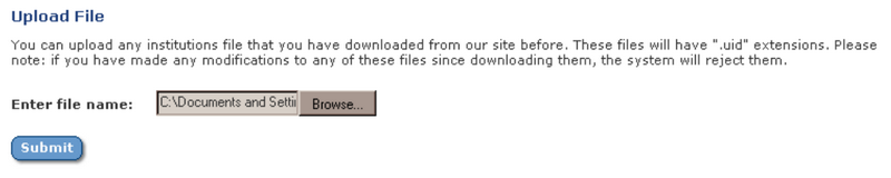 Create, Save, or Upload institutions image