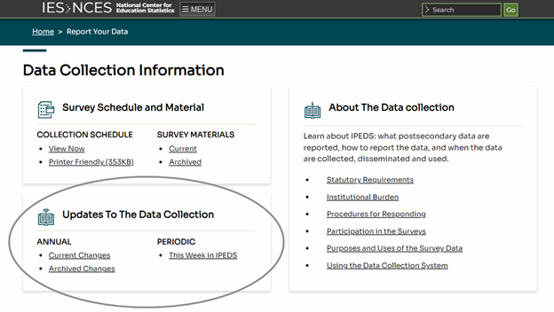 Updatede to Data Collection